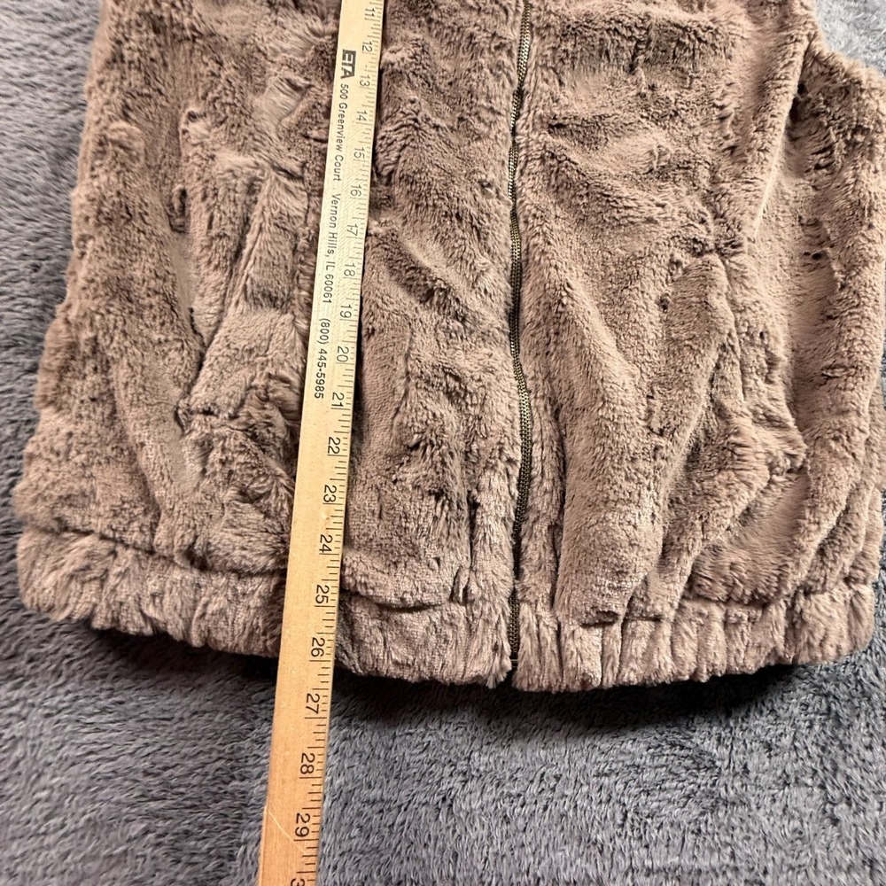 Sanctuary Sherpa Vest Women M Brown Fuzzy Faux Fur Zip Up Sleeveless Jacket - Picture 5 of 5